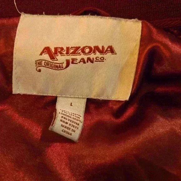 Arizona Jean Company Womens Y2K 2000s Satin Bomber Jacket Maroon Size Large - Picture 8 of 11